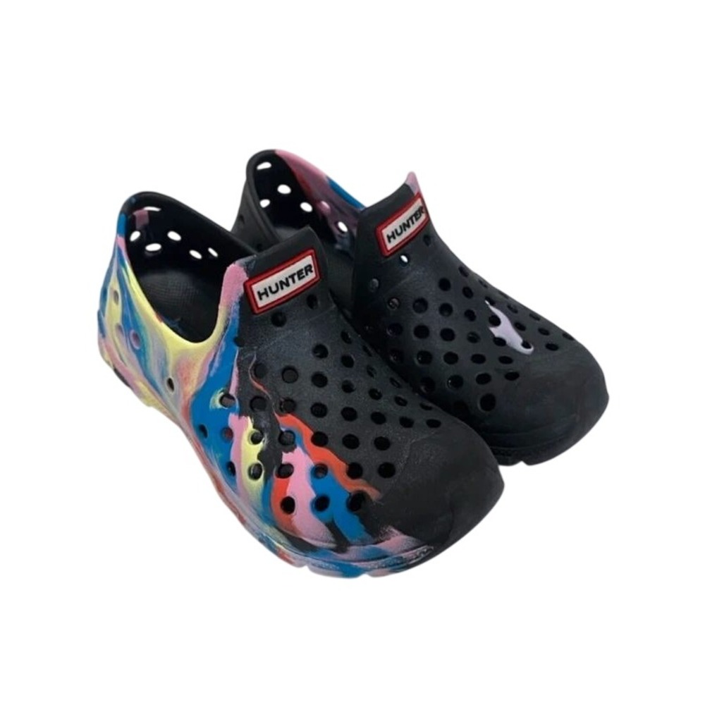 Hunter Original Lightweight Outdoor Water Shoes Black Multi Color Marble US 10.5